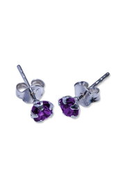 Heliophilia Silver Pendientes de Plata Esterlina 925 Púrpura